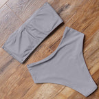 Top Swimsuit Push Up Bikini Set Women's Crop Top High Waist Swimsuit Sport High Cut Bikini Set Two Piece Bathing Suits High Waist Solid Bathing Suit Summer Swimwear Women Beachwear Stevvex