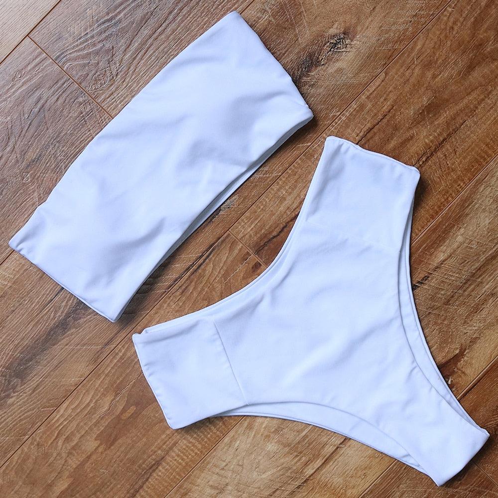 Top Swimsuit Push Up Bikini Set Women's Crop Top High Waist Swimsuit Sport High Cut Bikini Set Two Piece Bathing Suits High Waist Solid Bathing Suit Summer Swimwear Women Beachwear Stevvex