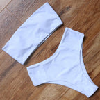 Top Swimsuit Push Up Bikini Set Women's Crop Top High Waist Swimsuit Sport High Cut Bikini Set Two Piece Bathing Suits High Waist Solid Bathing Suit Summer Swimwear Women Beachwear Stevvex