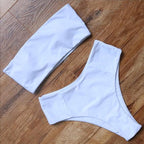 Top Swimsuit Push Up Bikini Set Women's Crop Top High Waist Swimsuit Sport High Cut Bikini Set Two Piece Bathing Suits High Waist Solid Bathing Suit Summer Swimwear Women Beachwear Stevvex