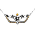 Topaz Mask Necklace Silver Pendant Yellow Topaz Accents