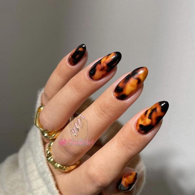 Tortoiseshell Amber Nails Tortoise Shell Nail Art Foil Transfer Decals Wraps Tips Nail Manicure Decorations Leopard Nail Foil Transfer Stickers Leopard Snake Laser Gold Design Nail Foil Decals Art Sticker for Women Manicure Tips Stevvex