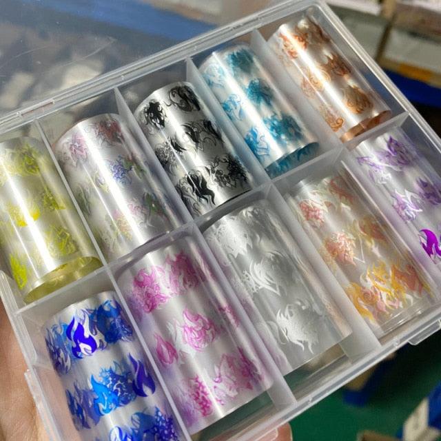 Tortoiseshell Amber Nails Tortoise Shell Nail Art Foil Transfer Decals Wraps Tips Nail Manicure Decorations Leopard Nail Foil Transfer Stickers Leopard Snake Laser Gold Design Nail Foil Decals Art Sticker for Women Manicure Tips Stevvex