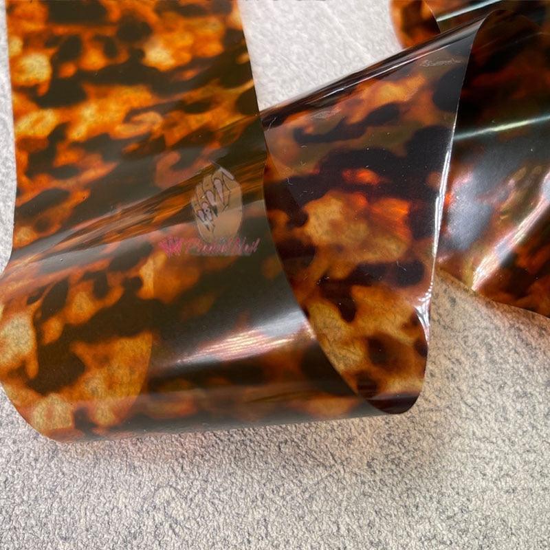 Tortoiseshell Amber Nails Tortoise Shell Nail Art Foil Transfer Decals Wraps Tips Nail Manicure Decorations Leopard Nail Foil Transfer Stickers Leopard Snake Laser Gold Design Nail Foil Decals Art Sticker for Women Manicure Tips Stevvex