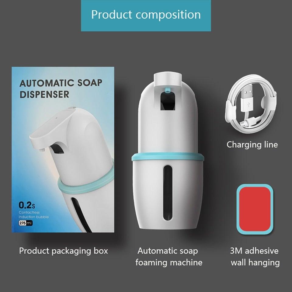 Touchless Automatic Soap Dispenser USB Charging Smart Foam Machine Infrared Sensor Foam Soap Dispenser Hand Sanitizer Touchless Commercial Easy Refill Soap & Sanitizer Holder Hand Free Sensor Wall Mount Adjustable Liquid Gel Stevvex