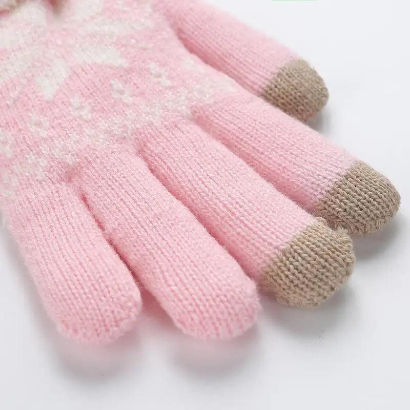 Touchscreen Thick Knitted Full Finger Women Gloves Classic Warm Soft Stylish Gloves For Women Stevvex