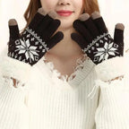 Touchscreen Thick Knitted Full Finger Women Gloves Classic Warm Soft Stylish Gloves For Women Stevvex