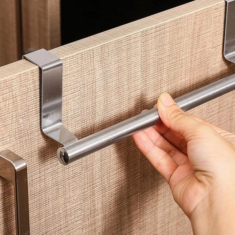 Towel Rack Over Door Towel Bar Hanging Holder Stainless Steel Bathroom Kitchen Cabinet Towel Rag Rack Shelf Hanger Tool Gadget Stevvex