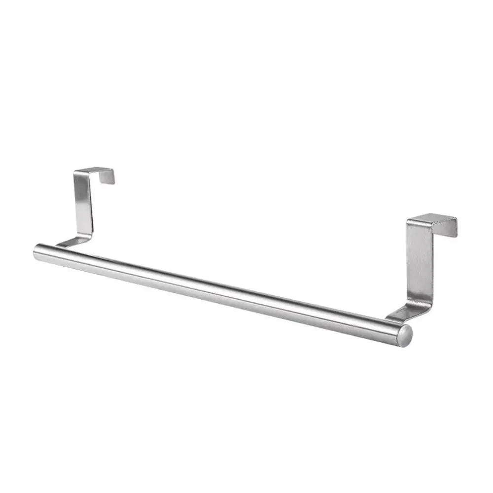 Towel Rack Over Door Towel Bar Hanging Holder Stainless Steel Bathroom Kitchen Cabinet Towel Rag Rack Shelf Hanger Tool Gadget Stevvex