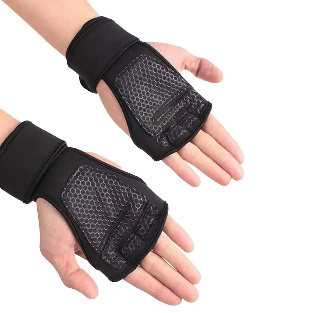 Training Weight Lifting Unisex Gloves Fitness Sports Body Building Gymnastics Grips Gym Hand Palm Wrist Protector Gloves Stevvex