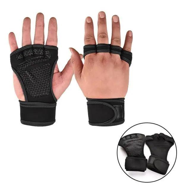 Training Weight Lifting Unisex Gloves Fitness Sports Body Building Gymnastics Grips Gym Hand Palm Wrist Protector Gloves Stevvex