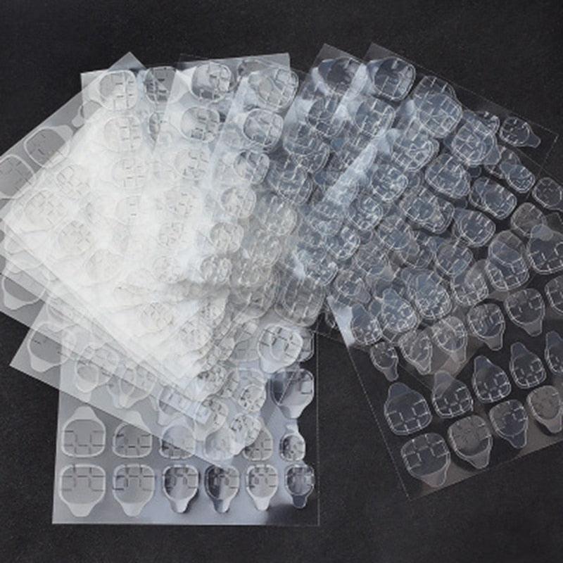 Transparent Double Side Adhesive Tapes Glue Sticker False Nail Extension Stick Tools Waterproof Nail Adhesive Tabs, Self Adhesive Nail Glue Sticker for False Nail Tips Waterproof Breathable Jelly Gel Nail Tape Glue Stickers for False Nails Tips Stevvex
