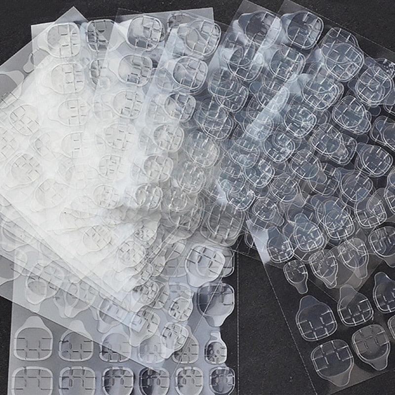 Transparent Double Side Adhesive Tapes Glue Sticker False Nail Extension Stick Tools Waterproof Nail Adhesive Tabs, Self Adhesive Nail Glue Sticker for False Nail Tips Waterproof Breathable Jelly Gel Nail Tape Glue Stickers for False Nails Tips Stevvex