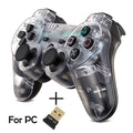 Transparent Eye Catching Wireless Dual Shock Bluetooth Joystick Gamepad Console Controller Compatible With PC Laptop Stevvex