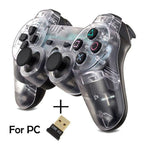 Transparent Eye Catching Wireless Dual Shock Bluetooth Joystick Gamepad Console Controller Compatible With PC Laptop Stevvex