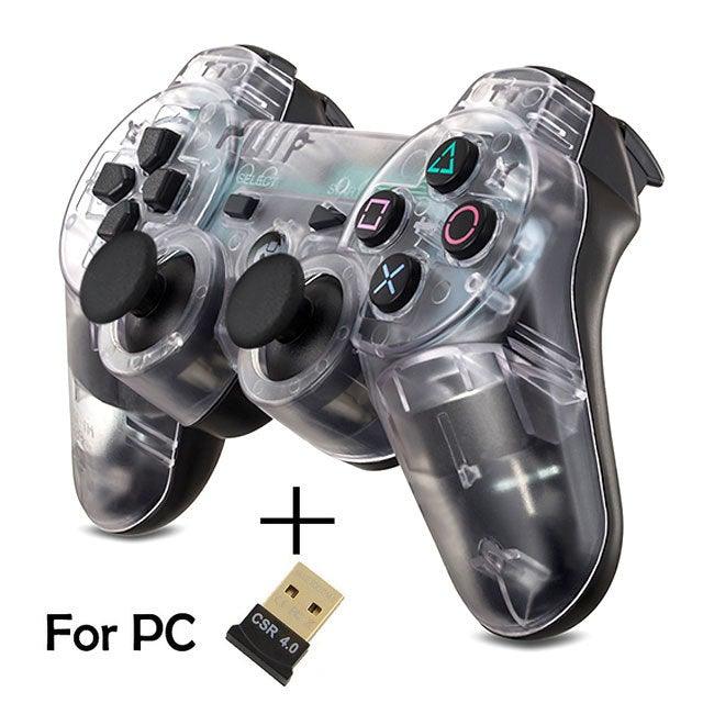Transparent Eye Catching Wireless Dual Shock Bluetooth Joystick Gamepad Console Controller Compatible With PC Laptop Stevvex