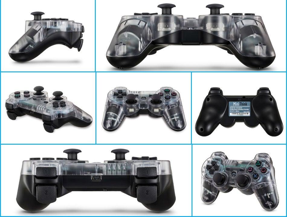 Transparent Eye Catching Wireless Dual Shock Bluetooth Joystick Gamepad Console Controller Compatible With PC Laptop Stevvex