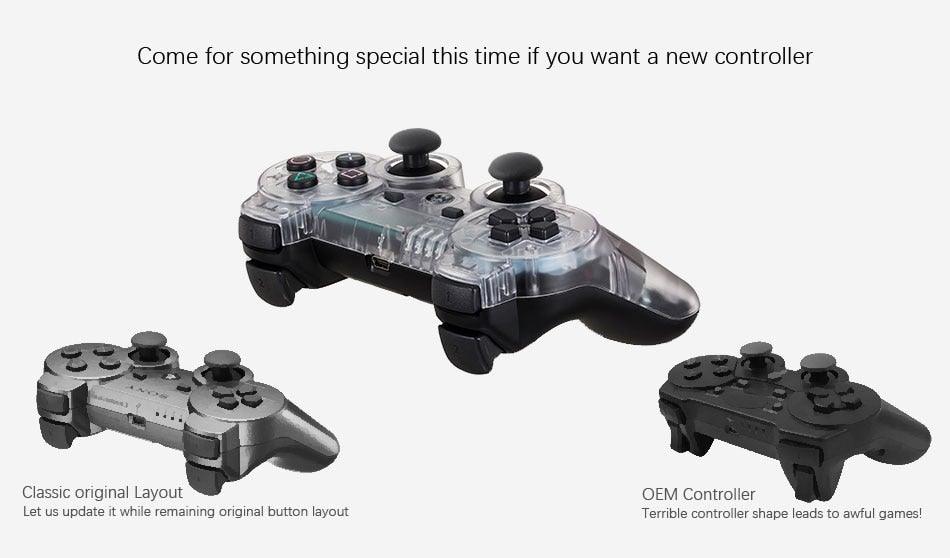 Transparent Eye Catching Wireless Dual Shock Bluetooth Joystick Gamepad Console Controller Compatible With PC Laptop Stevvex