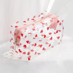 Transparent Flower Print Pencil Case For Students Classic Stationery Case Large Capacity Pencil Bag