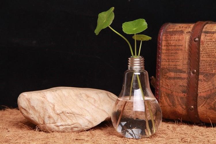 Transparent Glass Bulb Lamp Shape Flower Water Plant Hanging Vase Hydroponic Container Pot For Home Wedding Decoration for Wedding Living Room, Office Party Gift Vase Stevvex