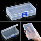 Transparent Plastic Storage Jewelry Box Compartment Adjustable Container For Beads Earring Box For Jewelry Rectangle Box Case Storage Container for Jewelry Beads Earring Stevvex