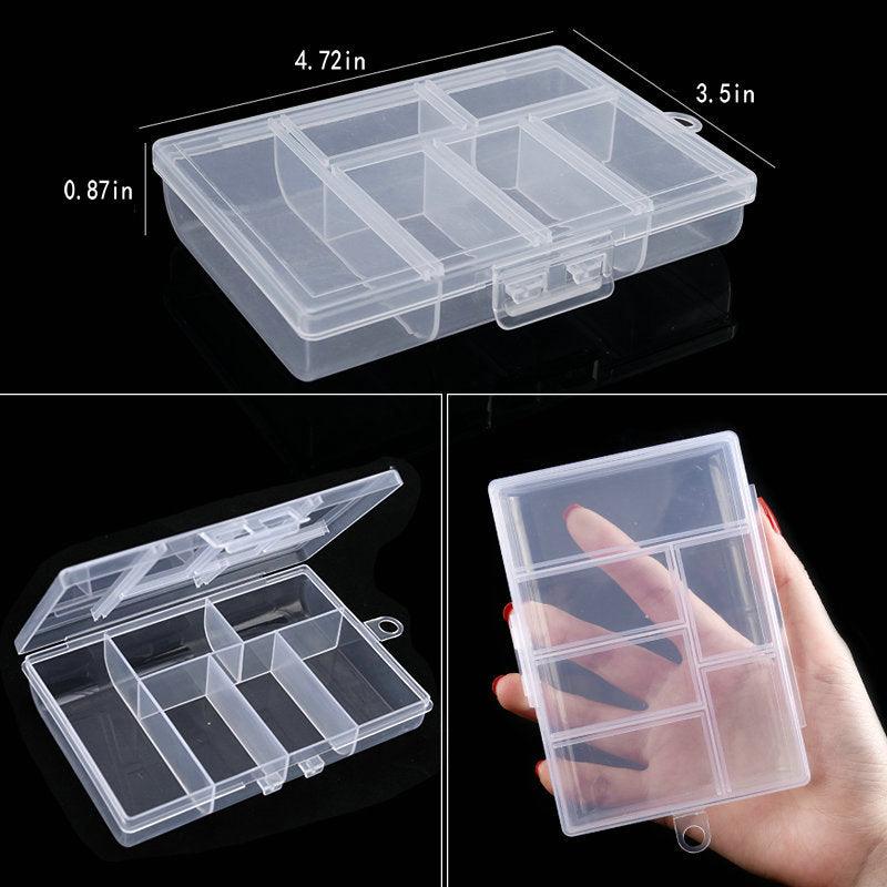 Transparent Plastic Storage Jewelry Box Compartment Adjustable Container For Beads Earring Box For Jewelry Rectangle Box Case Storage Container for Jewelry Beads Earring Stevvex