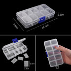 Transparent Plastic Storage Jewelry Box Compartment Adjustable Container For Beads Earring Box For Jewelry Rectangle Box Case Storage Container for Jewelry Beads Earring Stevvex