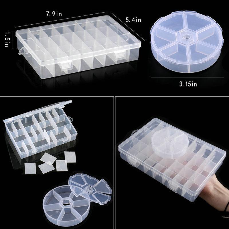 Transparent Plastic Storage Jewelry Box Compartment Adjustable Container For Beads Earring Box For Jewelry Rectangle Box Case Storage Container for Jewelry Beads Earring Stevvex