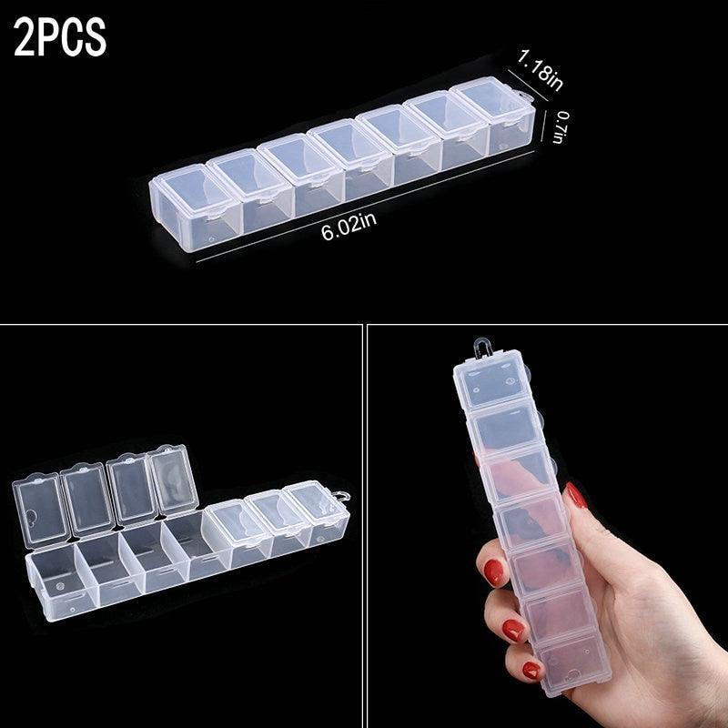 Transparent Plastic Storage Jewelry Box Compartment Adjustable Container For Beads Earring Box For Jewelry Rectangle Box Case Storage Container for Jewelry Beads Earring Stevvex