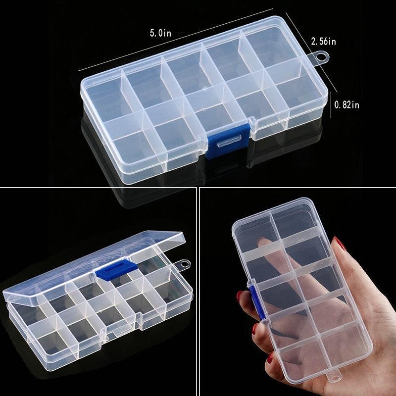 Transparent Plastic Storage Jewelry Box Compartment Adjustable Container For Beads Earring Box For Jewelry Rectangle Box Case Storage Container for Jewelry Beads Earring Stevvex