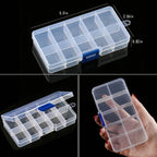 Transparent Plastic Storage Jewelry Box Compartment Adjustable Container For Beads Earring Box For Jewelry Rectangle Box Case Storage Container for Jewelry Beads Earring Stevvex