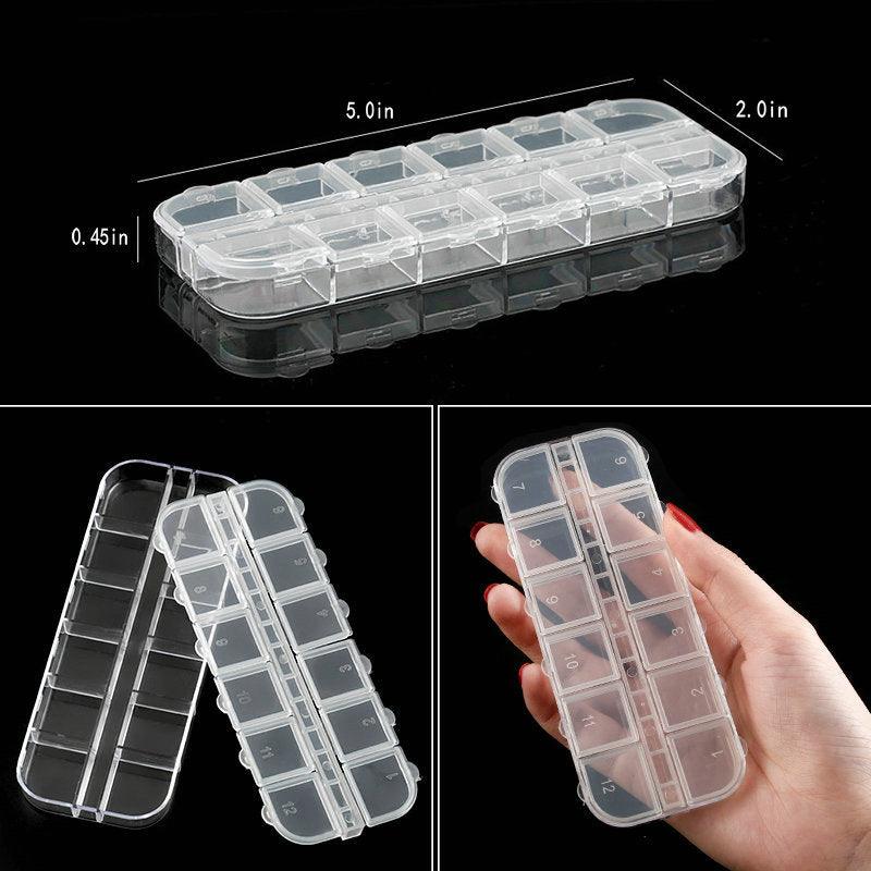 Transparent Plastic Storage Jewelry Box Compartment Adjustable Container For Beads Earring Box For Jewelry Rectangle Box Case Storage Container for Jewelry Beads Earring Stevvex