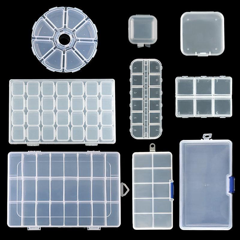 Transparent Plastic Storage Jewelry Box Compartment Adjustable Container For Beads Earring Box For Jewelry Rectangle Box Case Storage Container for Jewelry Beads Earring Stevvex