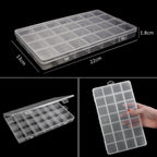 Transparent Plastic Storage Jewelry Box Compartment Adjustable Container For Beads Earring Box For Jewelry Rectangle Box Case Storage Container for Jewelry Beads Earring Stevvex