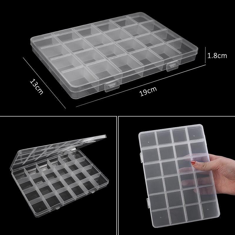 Transparent Plastic Storage Jewelry Box Compartment Adjustable Container For Beads Earring Box For Jewelry Rectangle Box Case Storage Container for Jewelry Beads Earring Stevvex