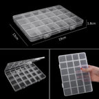 Transparent Plastic Storage Jewelry Box Compartment Adjustable Container For Beads Earring Box For Jewelry Rectangle Box Case Storage Container for Jewelry Beads Earring Stevvex