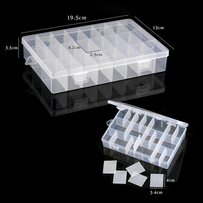 Transparent Plastic Storage Jewelry Box Compartment Adjustable Container For Beads Earring Box For Jewelry Rectangle Box Case Storage Container for Jewelry Beads Earring Stevvex