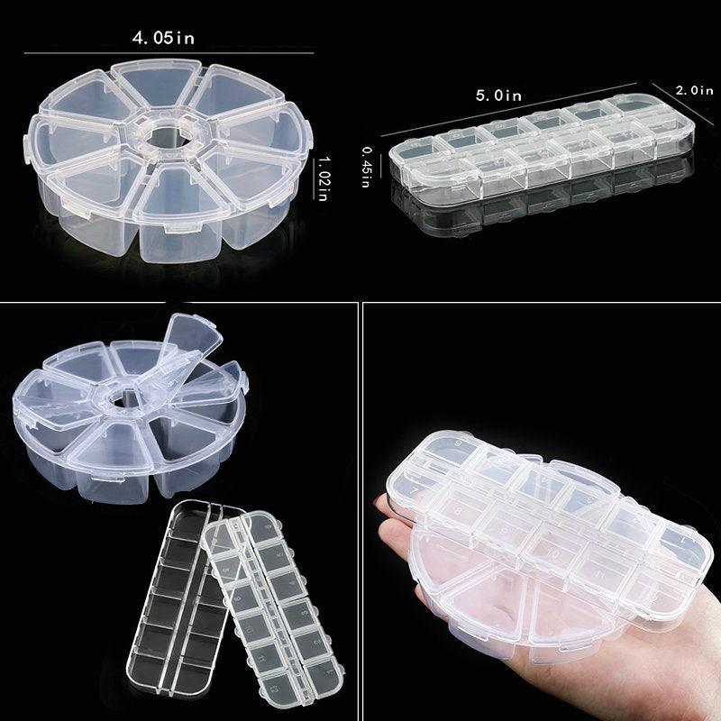 Transparent Plastic Storage Jewelry Box Compartment Adjustable Container For Beads Earring Box For Jewelry Rectangle Box Case Storage Container for Jewelry Beads Earring Stevvex