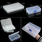 Transparent Plastic Storage Jewelry Box Compartment Adjustable Container For Beads Earring Box For Jewelry Rectangle Box Case Storage Container for Jewelry Beads Earring Stevvex