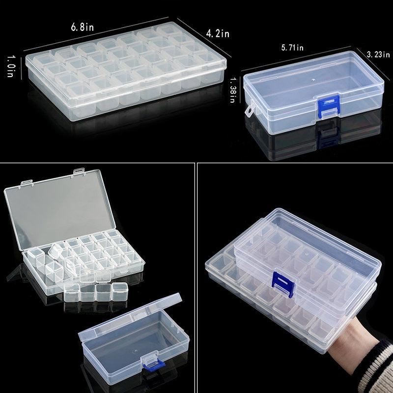 Transparent Plastic Storage Jewelry Box Compartment Adjustable Container For Beads Earring Box For Jewelry Rectangle Box Case Storage Container for Jewelry Beads Earring Stevvex