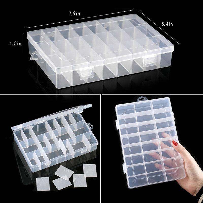 Transparent Plastic Storage Jewelry Box Compartment Adjustable Container For Beads Earring Box For Jewelry Rectangle Box Case Storage Container for Jewelry Beads Earring Stevvex