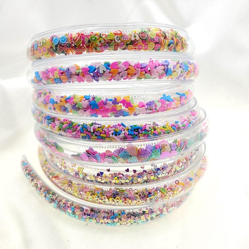 Transparent Quicksand Headbands for Children Kids Girls Fashion Glitter Sequin Teeth Hairbands Bezel Hair Hoops Gorgeous Hair Accessories For Women Stevvex