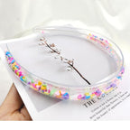 Transparent Quicksand Headbands for Children Kids Girls Fashion Glitter Sequin Teeth Hairbands Bezel Hair Hoops Gorgeous Hair Accessories For Women Stevvex
