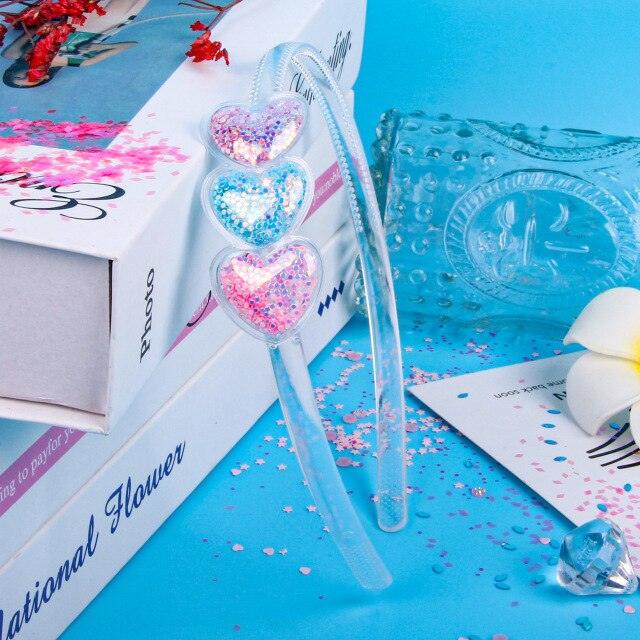 Transparent Quicksand Headbands for Children Kids Girls Fashion Glitter Sequin Teeth Hairbands Bezel Hair Hoops Gorgeous Hair Accessories For Women Stevvex
