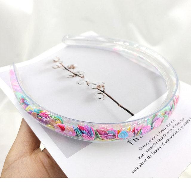 Transparent Quicksand Headbands for Children Kids Girls Fashion Glitter Sequin Teeth Hairbands Bezel Hair Hoops Gorgeous Hair Accessories For Women Stevvex