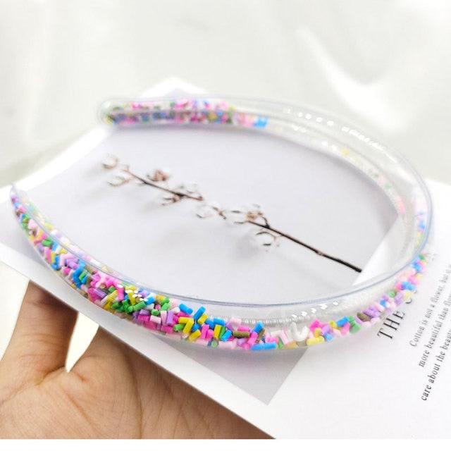 Transparent Quicksand Headbands for Children Kids Girls Fashion Glitter Sequin Teeth Hairbands Bezel Hair Hoops Gorgeous Hair Accessories For Women Stevvex