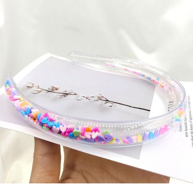 Transparent Quicksand Headbands for Children Kids Girls Fashion Glitter Sequin Teeth Hairbands Bezel Hair Hoops Gorgeous Hair Accessories For Women Stevvex