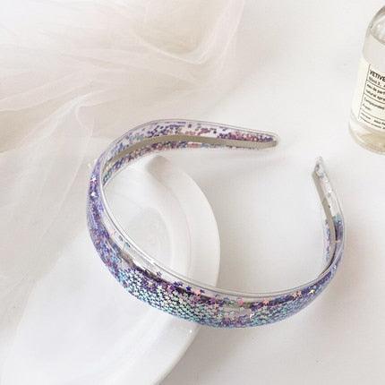 Transparent Quicksand Headbands for Children Kids Girls Fashion Glitter Sequin Teeth Hairbands Bezel Hair Hoops Gorgeous Hair Accessories For Women Stevvex