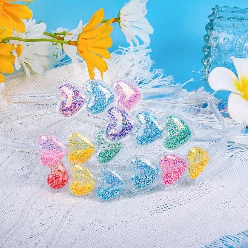 Transparent Quicksand Headbands for Children Kids Girls Fashion Glitter Sequin Teeth Hairbands Bezel Hair Hoops Gorgeous Hair Accessories For Women Stevvex