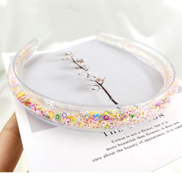 Transparent Quicksand Headbands for Children Kids Girls Fashion Glitter Sequin Teeth Hairbands Bezel Hair Hoops Gorgeous Hair Accessories For Women Stevvex